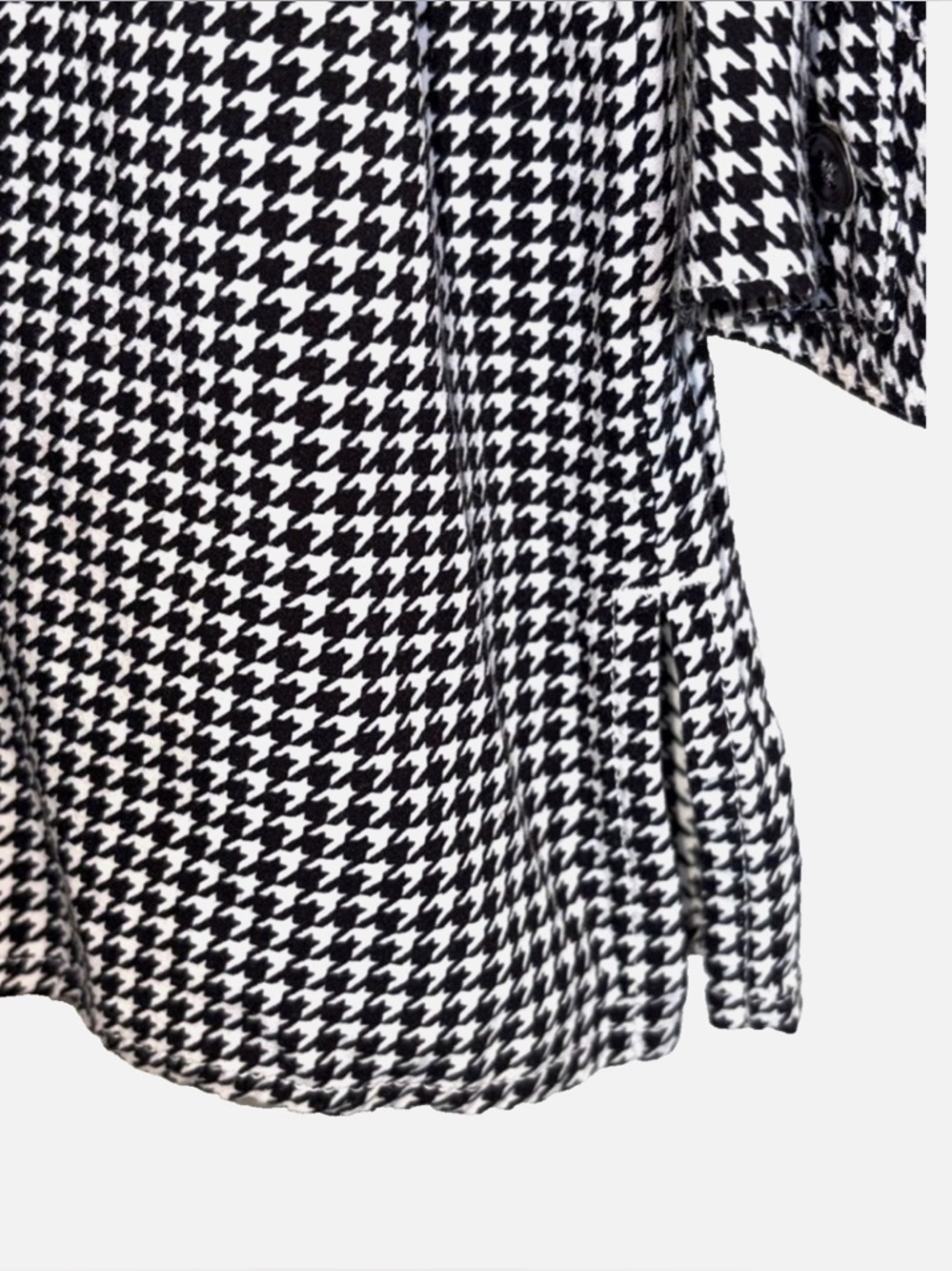 J Jill Large Black White Houndstooth Tunic Blouse Hidden Button Front - Picture 6 of 12